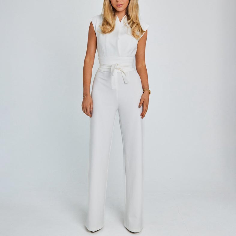 Ärmelloser Jumpsuit mit weitem Bein für Damen