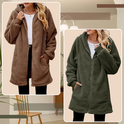 Durchdachtes Geschenk! Women's Winter Loose Plüsch Langarm mit Kapuze